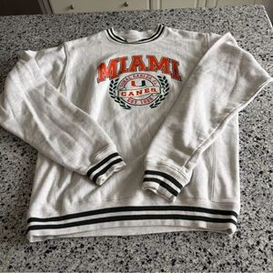 Champion Reverse Weave Crewneck Sweatshirt University of Miami Small